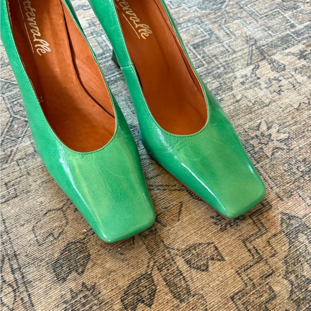 L’intervalle Green leather Women's Heels - Picture 3 of 6